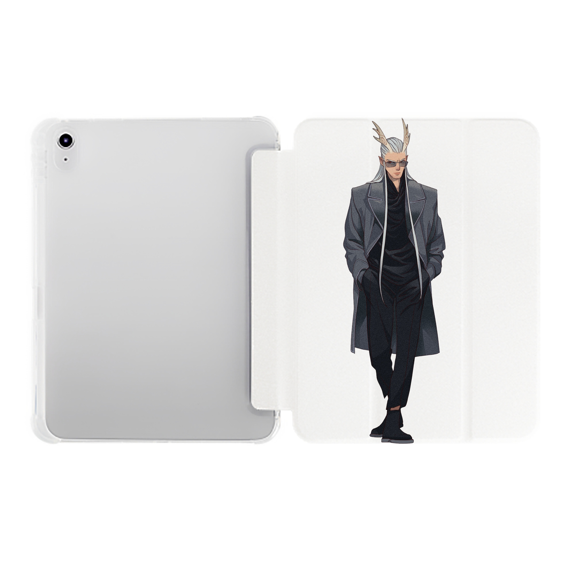 （画像用） Ne Zha 2 ナタ 魔童の大暴れ IPad ケース ペン収納付き 三つ折りスタンド PUレザー×シリコン 対応機種9.5/10.5/10.9インチ